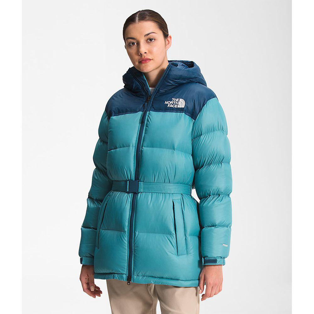 The North Face Belted Mid Γυναικεια Μπουφάν Nuptse - Μπλε (WGHZ94601)